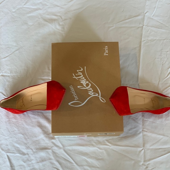 Christian Louboutin Clare Red Suede Veau Velours Pump, Size 42! - Picture 4 of 10